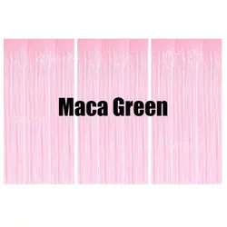 Silver Foil Fringe Curtains - Set of 3, Metallic Rose Gold Tinsel Streamers for Celebrations and Events Backdrop Decor (Maca - Pink)