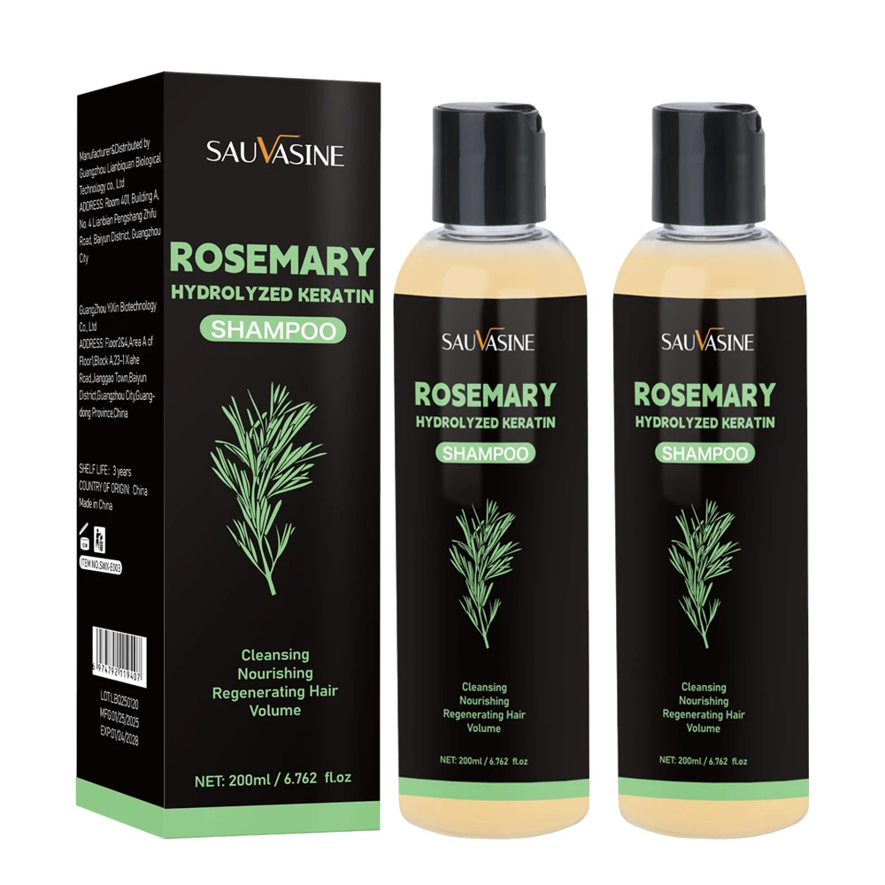 שמפו אורגני רוזמרי בנפילת שיער בעובי טבעי ומחזק עם קרטין הידרוליד לטיפוח השיער