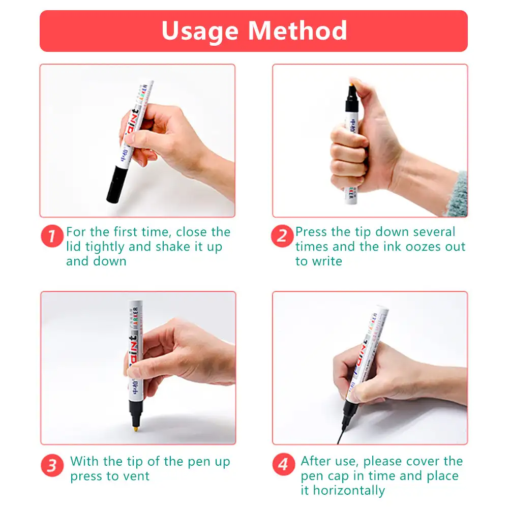 8 Colors Marker Pen Oily Painting Pen White Highlight Pens Waterproof 3mm Fine Tip School Student Drawing Art Writing Supplies