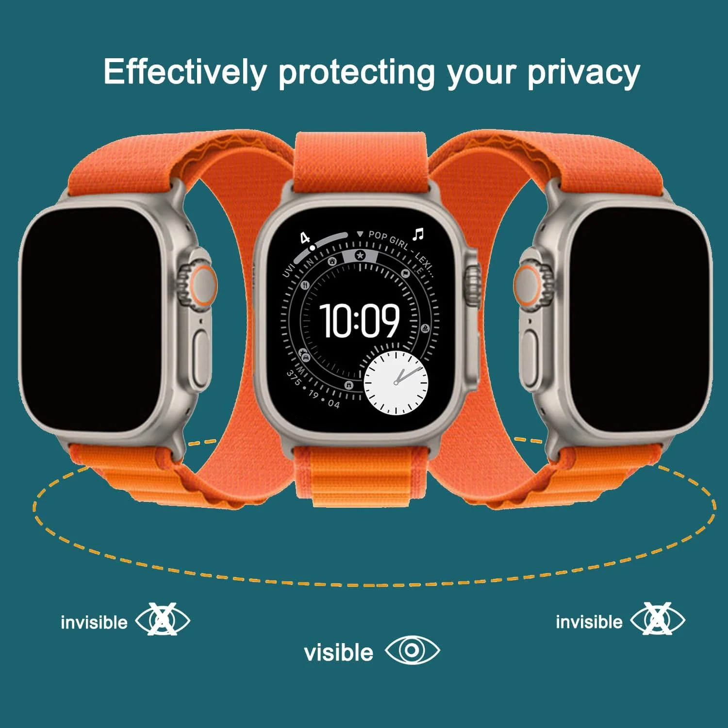 1-3Pack Privacy Screen Protector with Installation Anti-Spy Tempered Glass Films for Apple Watch Ultra 3/Ultra 2/Ultra 49mm