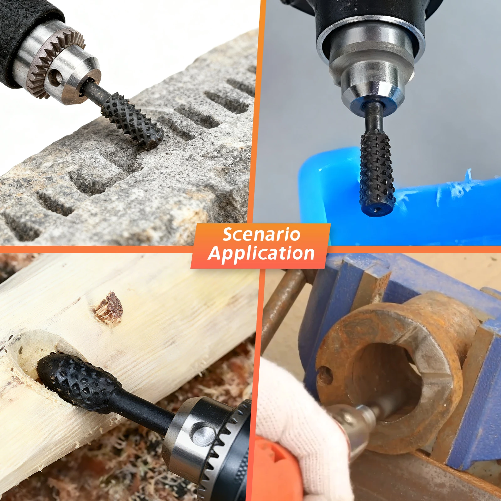 5개 목공용 로터리 버 비트 1/4(6mm) 샹크 전동 공구 액세서리 (목공용)