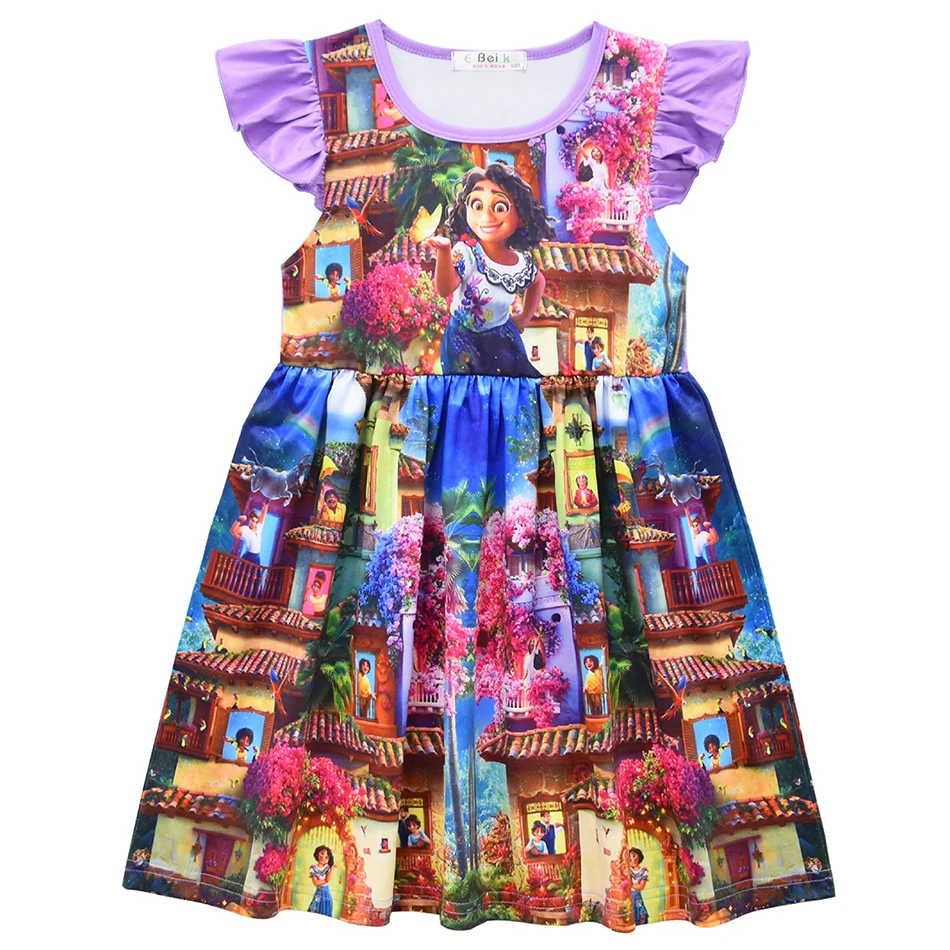 Cotton Princess Dresses for Girls Snow White Elza Anna Belle Vaiana Minnie Mickey Encanto Clothes Buzz Jessie Role Play Costumes beautiful baby girl skirt Dresses