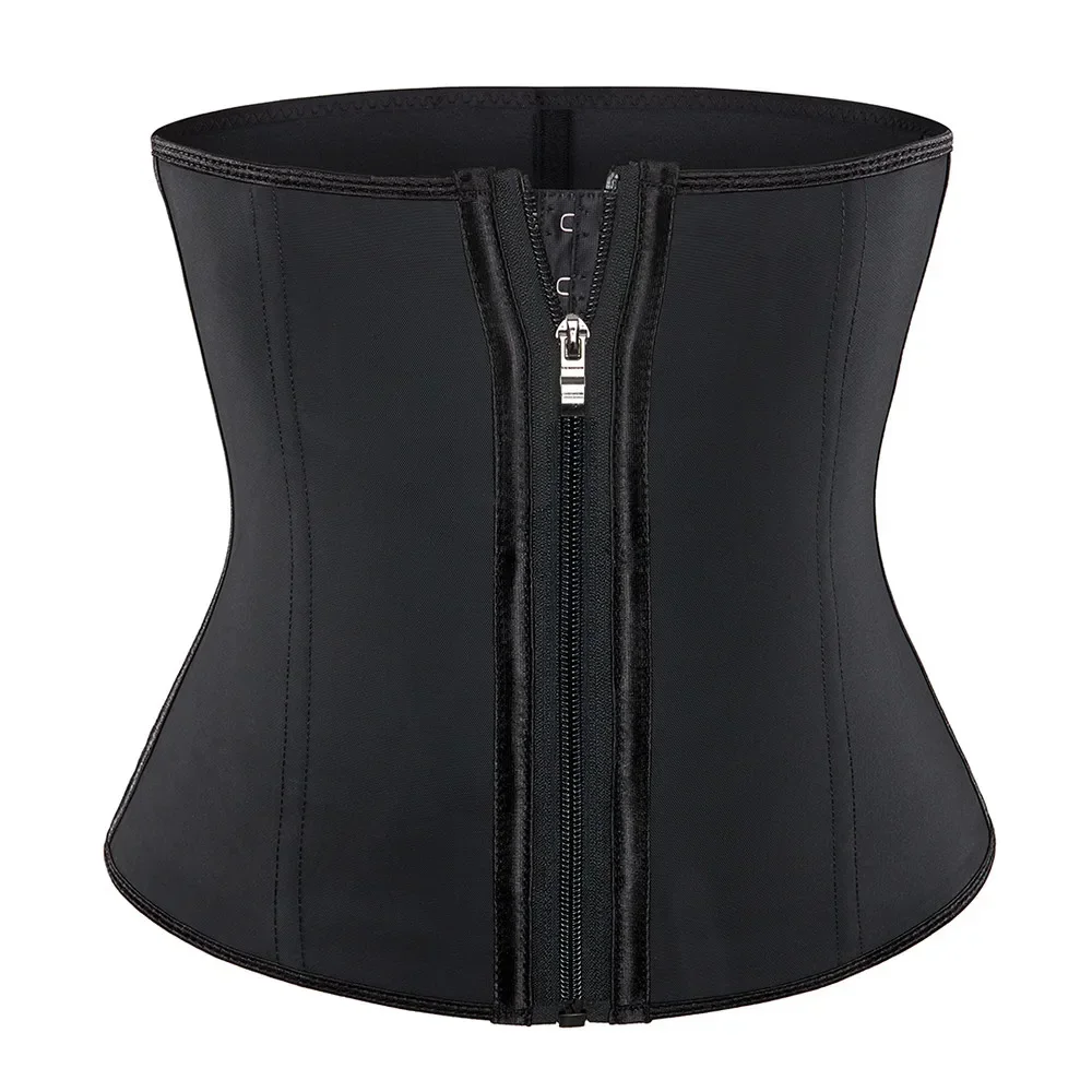 

Latex Waist Trainer Steel Latex Women Waist Trainer Corset Zipper Cincher Slimming Belly Belt Tummy Trimmer Shaper