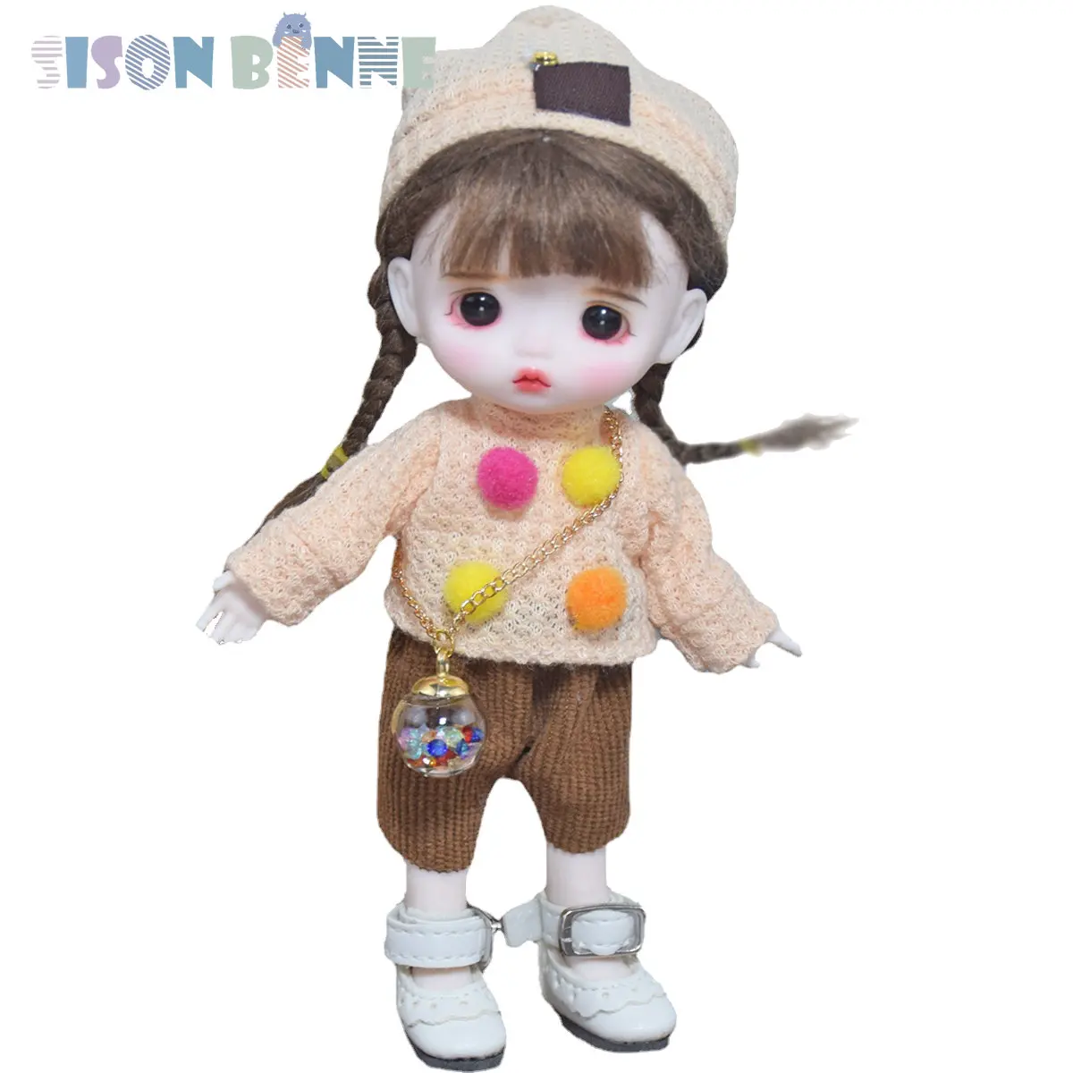 

SISON BENNE Mini 6 inch Girl Doll Gift Full Set with Doll Clothes Shoes Makeup Cute Doll Toy