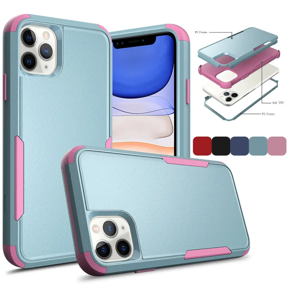 

Hybrid Shockproof Hard Armor Case Heavy Duty Cover For iPhone 11 Pro Max 12 Mini Liquid Silicone Case Camera Guard