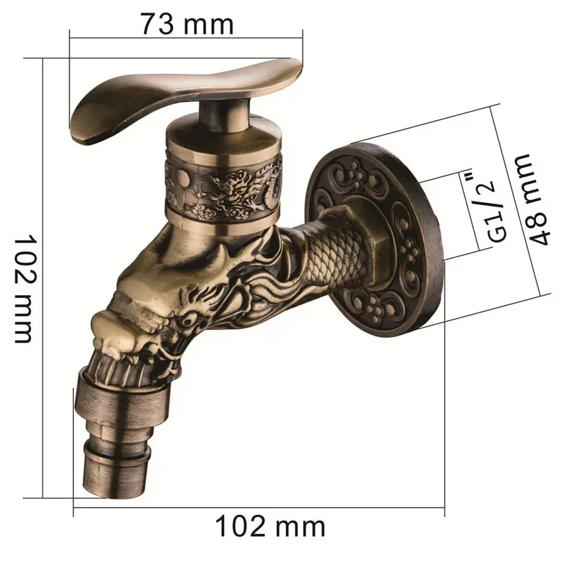 Antique Bronze Garden Wall Mounted Decorative Tap Home Use Small Single Hole Outdoor Water Faucet water tap faucet garden bibcocks