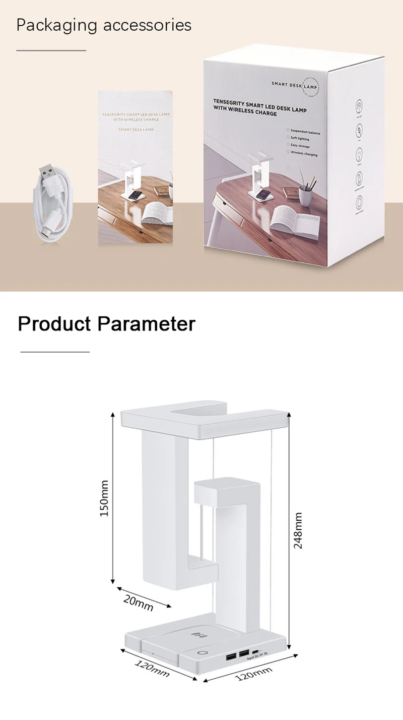 Description Picture 4 of itemWireless Charging LED Desk Lamp Mobile Phone Wireless Charging Bedroom Bedside Night Lights Home Decoratio Bedroomn Table Lamps