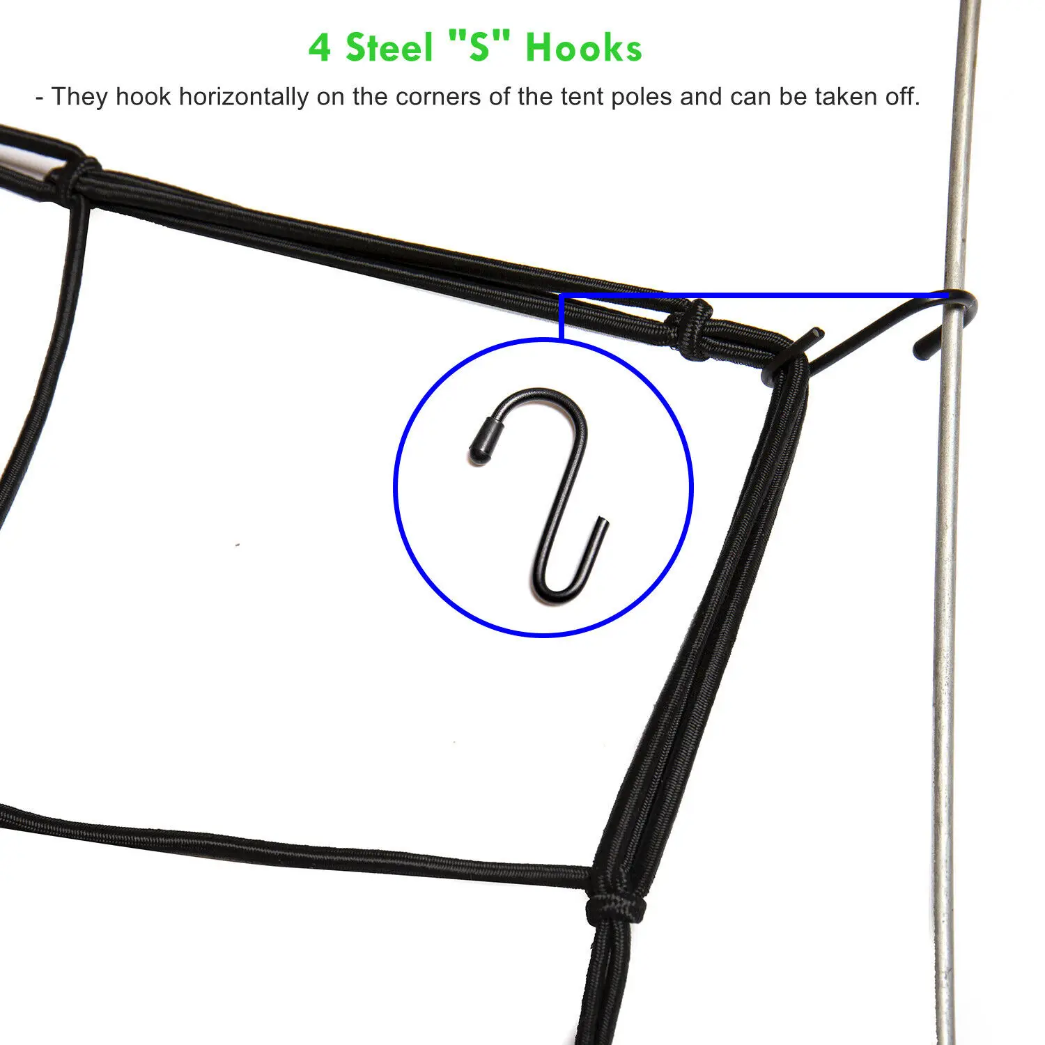 Garden Fence Mesh Grow Tents Bean Trellis Flexible Plant Climbing Steel 4/6 Hooks Home Plant Knitting Elastic Netting Farm