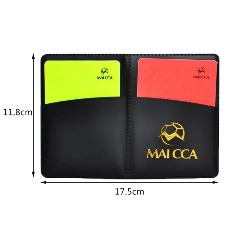 Soccer Referee Red Yellow Cards Football Red Card Yellow Card Tool Leather Case Ballpoint Pen Soccer Equipment For Soccer