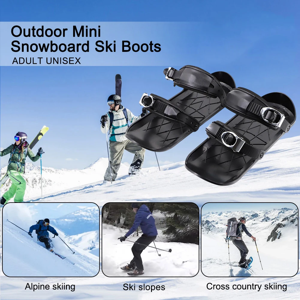 Mini Ski Skates Snow Shoes Skis Snowboards Adjustable Bindings Skiing Shoes Gloves Goggles Storage Bag Kit For Winter Sports