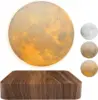 Levitating Moon Magnetic Floating Night Light, Creative Table 3D Printed LED Lamp with Wooden Base for Gift Office Bedroom Home 1