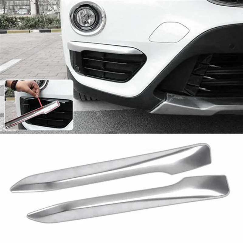 2X Argento Cromato Copertura Fendinebbia Trim Sopracciglio Per Bmw F48 X1 2016-2019