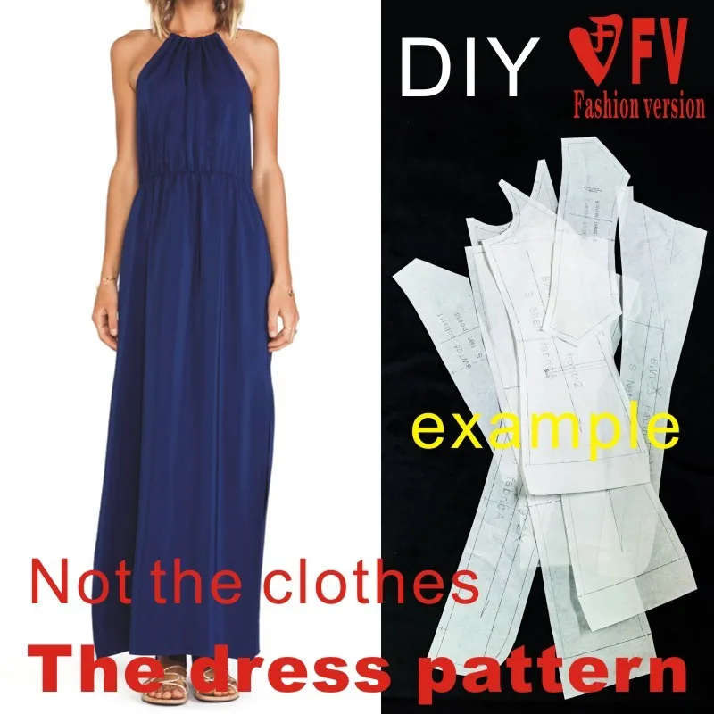 Dresses Sewing Pattern Template Cutting drawing Clothing DIY ((Not selling clothes)) BLQ-127