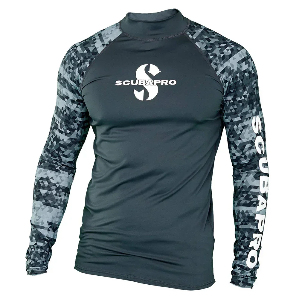 Mens Summer Rash Guard Surfing Swimsuit Uv Sun Protection Long Sleeve Diving Suits Basic Skins Swimming Tight Shirt Sport Clothes