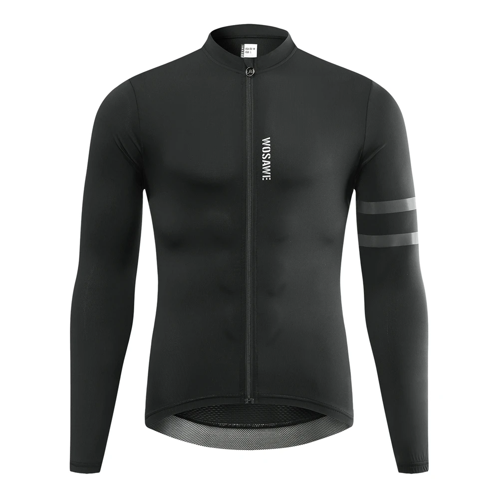 thumbnail image 1 of WOSAWE - Maillot de ciclismo para hombre, manga larga, cómodo, protector solar, para bicicleta de montaña y carretera, primavera y otoño, talla asiática, 1 of 5
