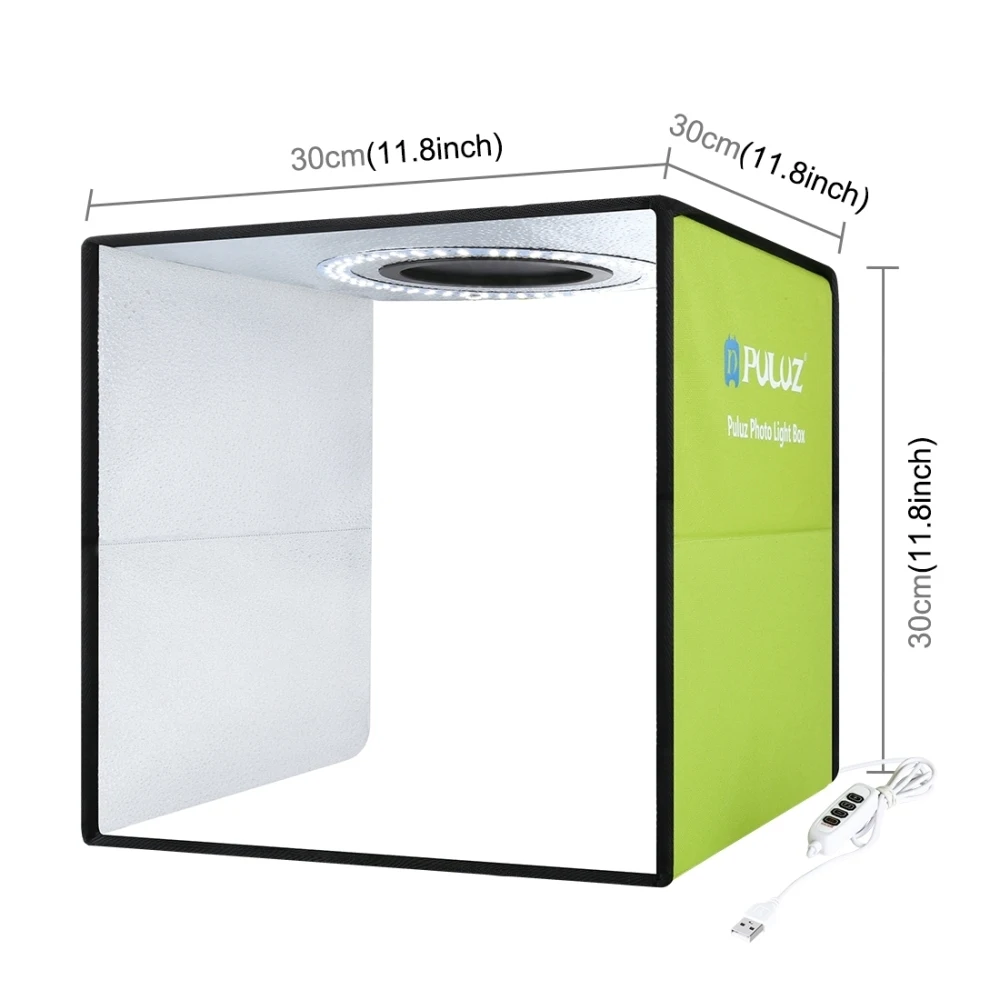 PULUZ 30CM Photo Studio Light Box,Photography Studio Shooting Tent Box Kit With 6/12 Color Background Photography Lightbox Kit