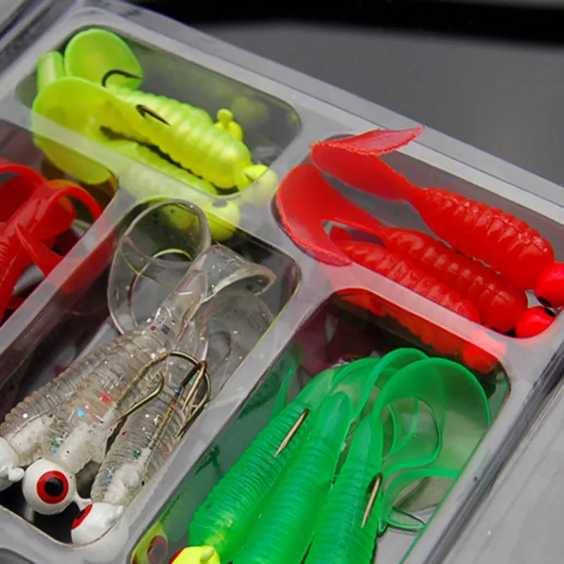 21 piece Mini Soft Fishing Lure Set 4