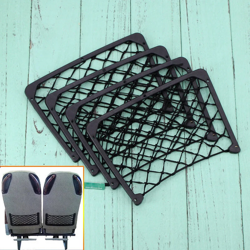 

4x Large Elastic Net Storage Magazine Holder Rack Car/Caravan/Motorhome/Boat