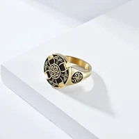 High Quality Northern Europe Black Retro Eternal Signet Viking Stainless Steel Men's Ring  Jewelry Gold 2