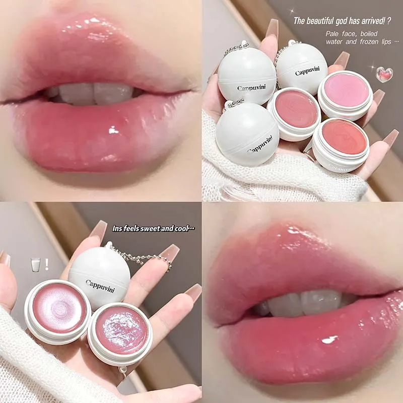 Crystal Mirror-like Lip Glaze Jelly Hydrating and Moisturizing Lipstick Balm Grape Rose Watery Lip Gloss Makeup Plump Lip Beauty
