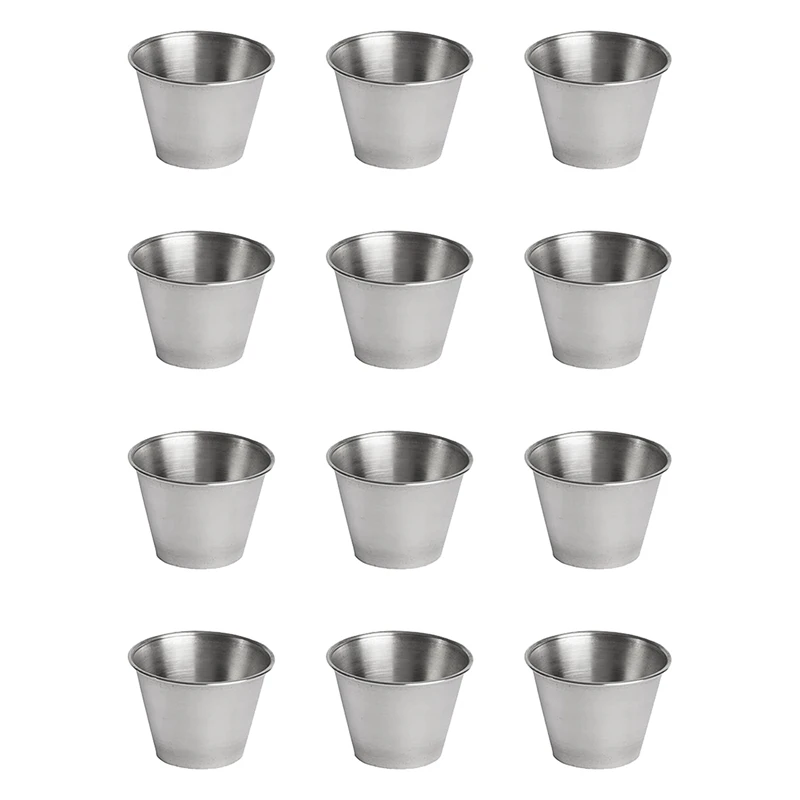 

72 Pack Stainless Steel Condiment Sauce Cups,Commercial Grade Dipping Sauce Cups,Ramekin Condiment Cups Portion Cups