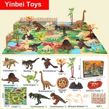 

32pcs Dinosaur Toy for Kids Boys Girls Figure W/ Activity Play Mat Trees, Educational Realistic Dinosaur Playset
