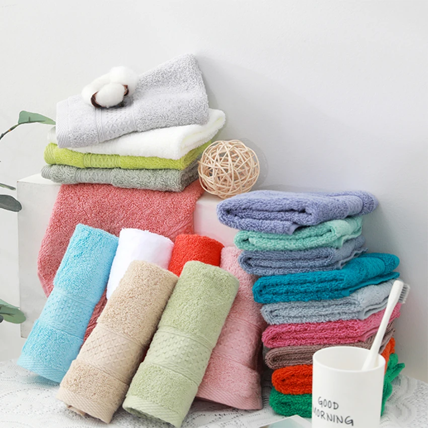 20 Colors Handkerchief Towels High Quality Cotton Small Towel Solid Color Soft Thick 34*34cm for Adults Kids Hand Towels toalhas 2