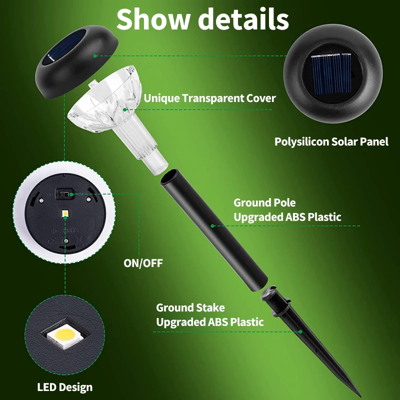 Solar Lights Led Garden Lights Lawn Lamps Pathway Light Waterproof Outdoor Landscape Lighting 1/2/4/6/8Pcs
