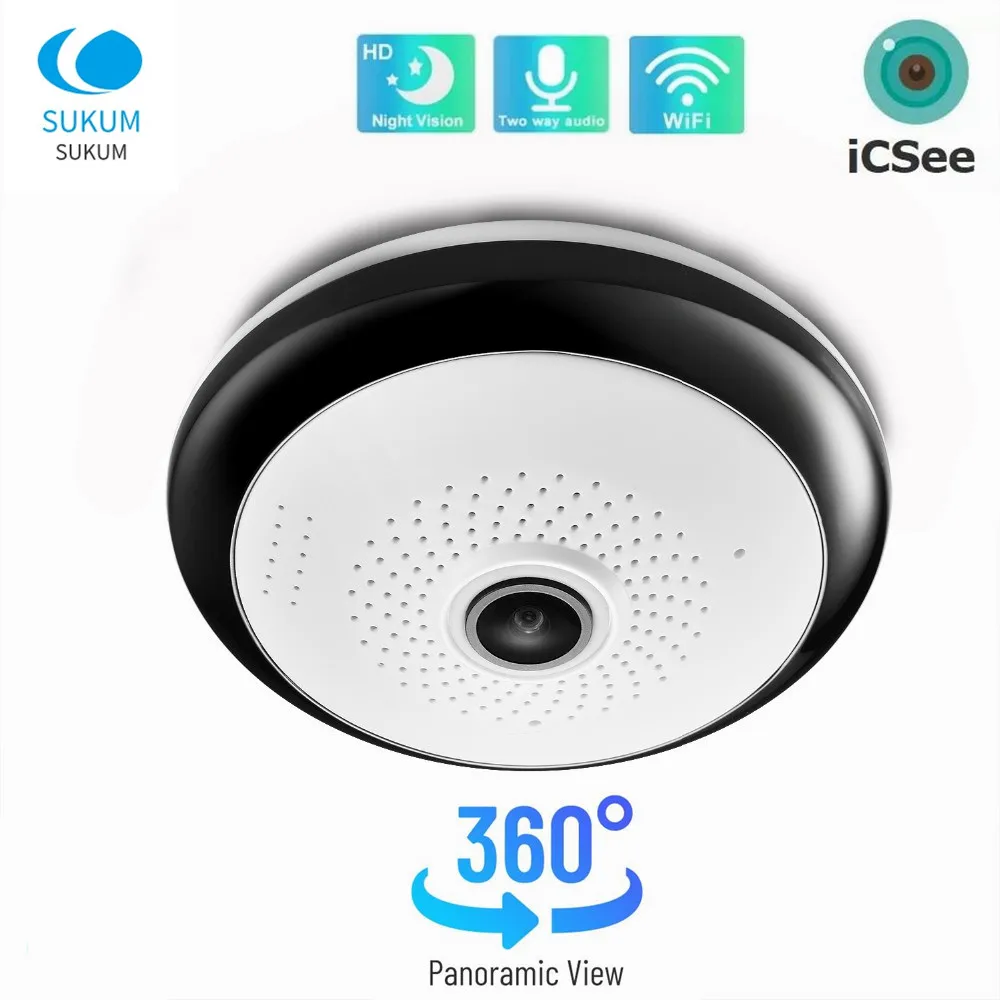 3MP-ICSee-WIFI-360-Panoramic-Camera-Smart-Home-Video-Surveillance-Two ...