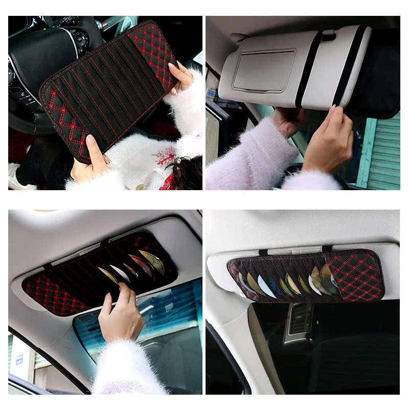 Car Sun Visor CD Holder Auto Car Truck DVD Visor Storage Pouch Holder Pocket and Interior Accessories cd dvd storage bag