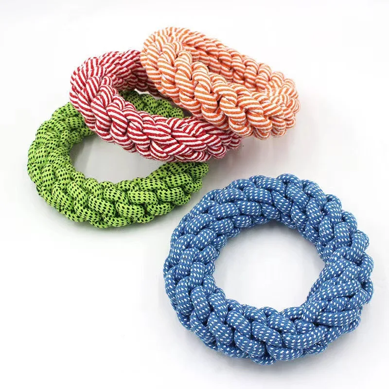 Diameter 17CM Big Dog Toy Bite Resistant Round Rope Pet Chew Toys for Medium Large Dogs Golden Retriever Weimaraner Accessories 5