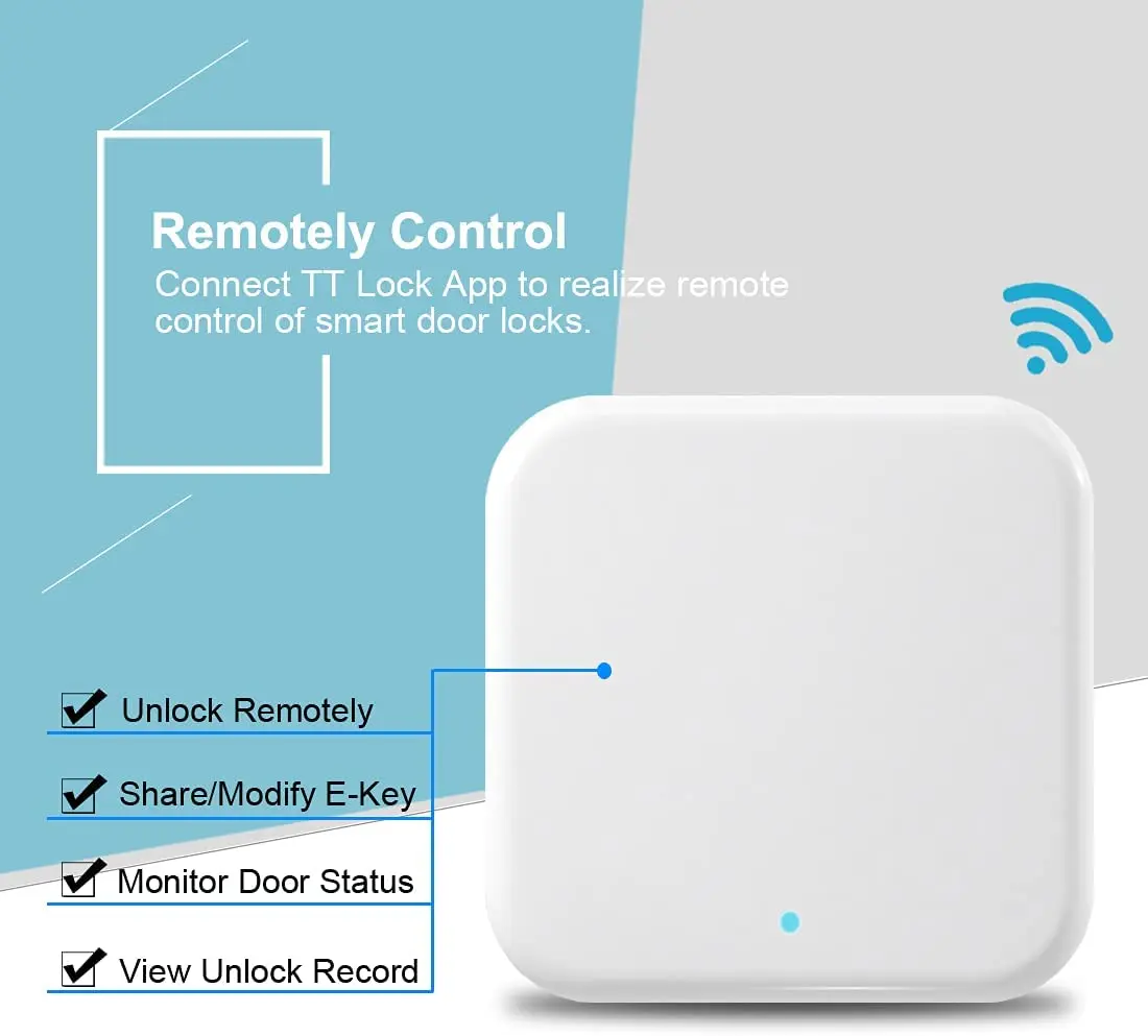 TTLock Or TTHotel APP G2 WiFi Gateway For Remote Control Smart Lock Bluetooth to