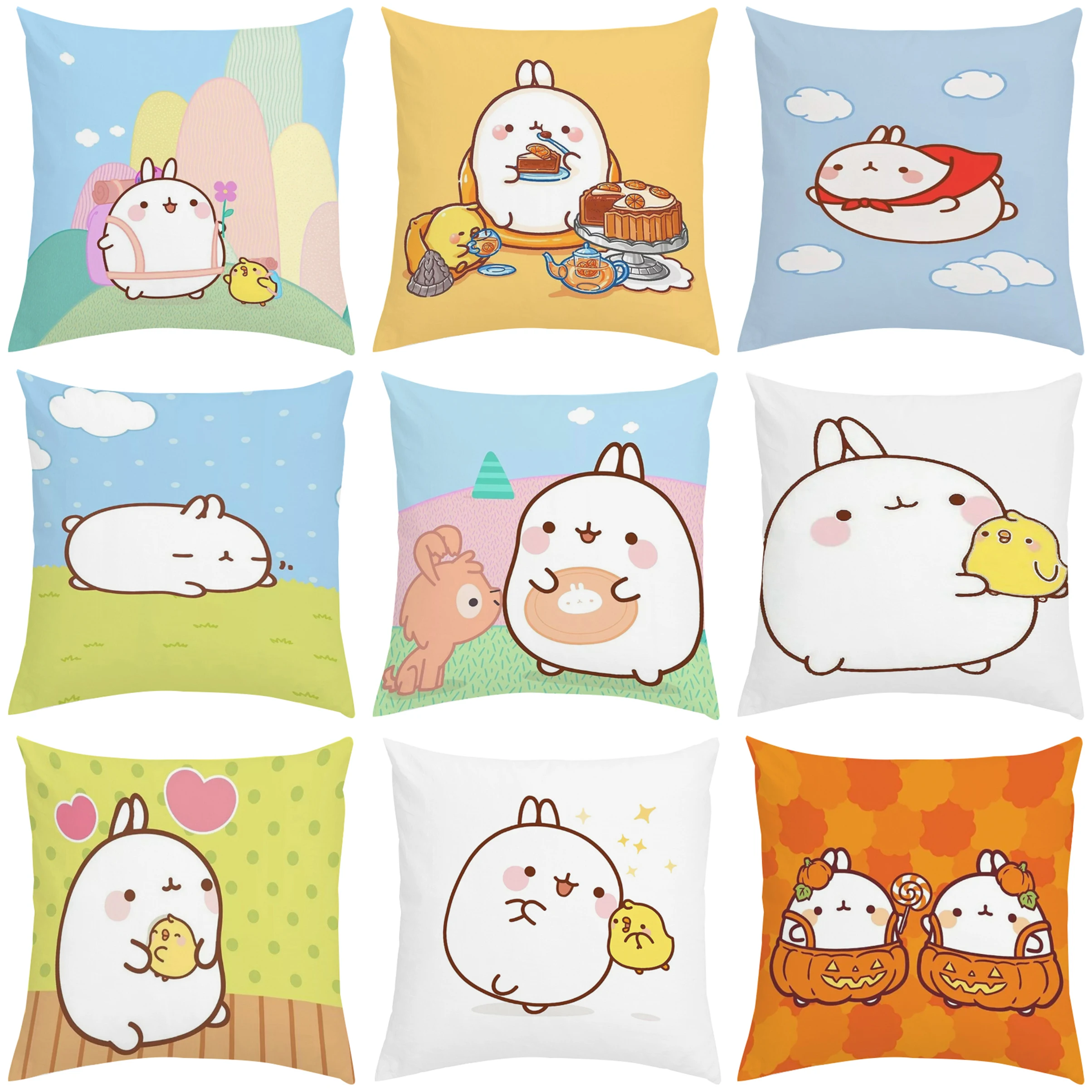 

Decorative Pillowcase Decor 40x40 Molang Couple Pillow Pillowcases 50x50 Cushion Cover 30*30 45x45 Cushions Covers Pilow Cases