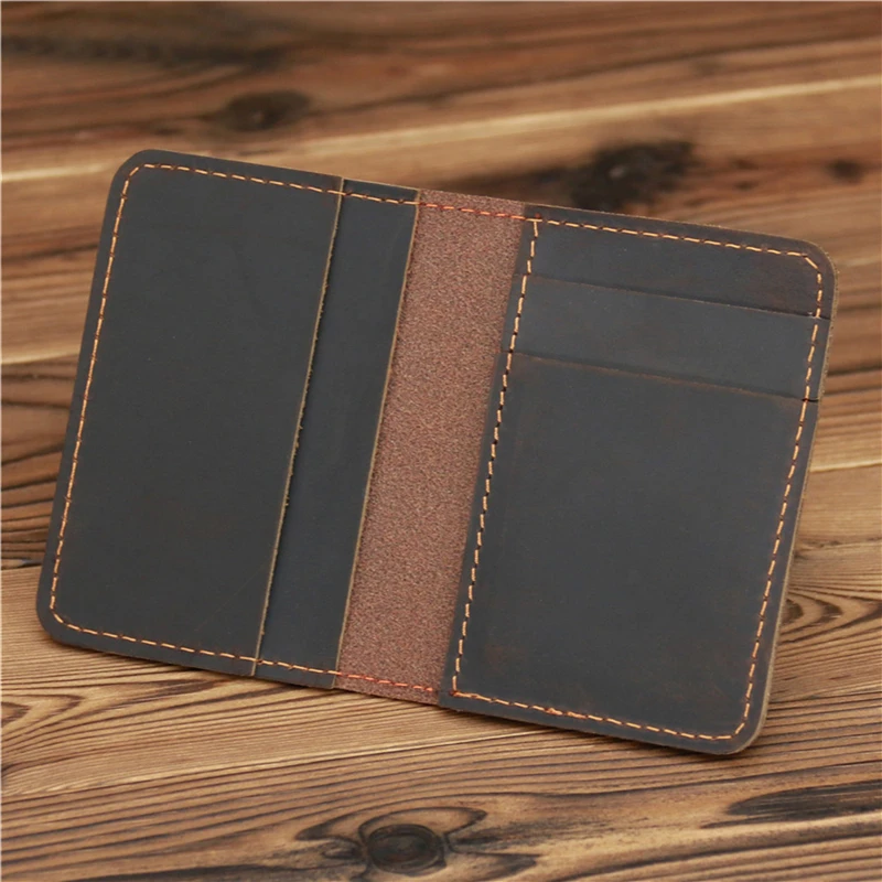 Wallet Stylish Men's Card Bag Leather Simple Small Ultra-thin Mini Credit Card Bank ID Cards Holder Multi-purpose Wallets 4