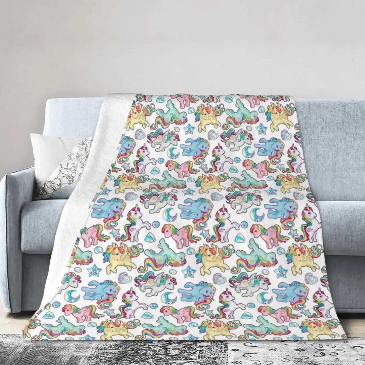 

Одеяла Rainbow Ponys G1, мягкое теплое Фланелевое покрывало, плюшевое покрывало для кровати, гостиной, пикника, путешествий, дивана