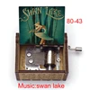 Antique Swan Lake Music Box 18 Note Ballet Dancer Color Print Wood Kids Toy Home Office Decor Birthday Christmas New Year's Gift 5