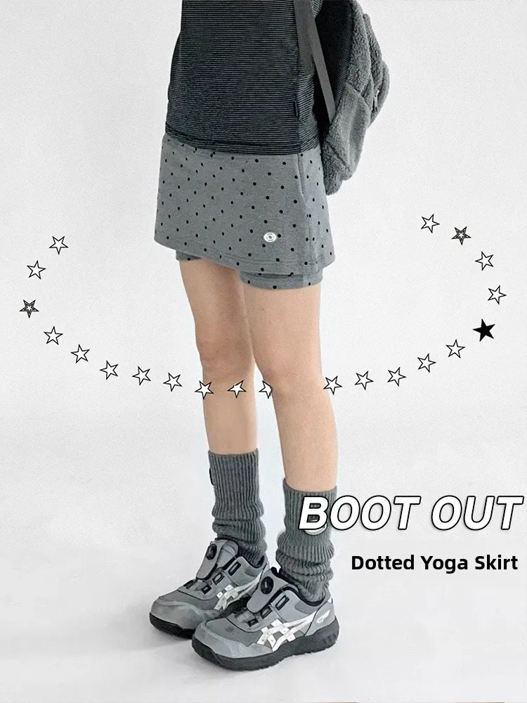 574076-e126f7.jpg ay Polka Dot Casual Versatile Bla Wraparound Skirt Women Summer Spicy High Waist A-Line Skirt Suit ort Skirt - Image 1