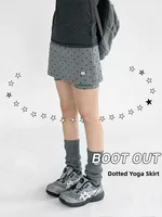 ay Polka Dot Casual Versatile Bla Wraparound Skirt Women Summer Spicy High Waist A-Line  Skirt Suit ort Skirt
