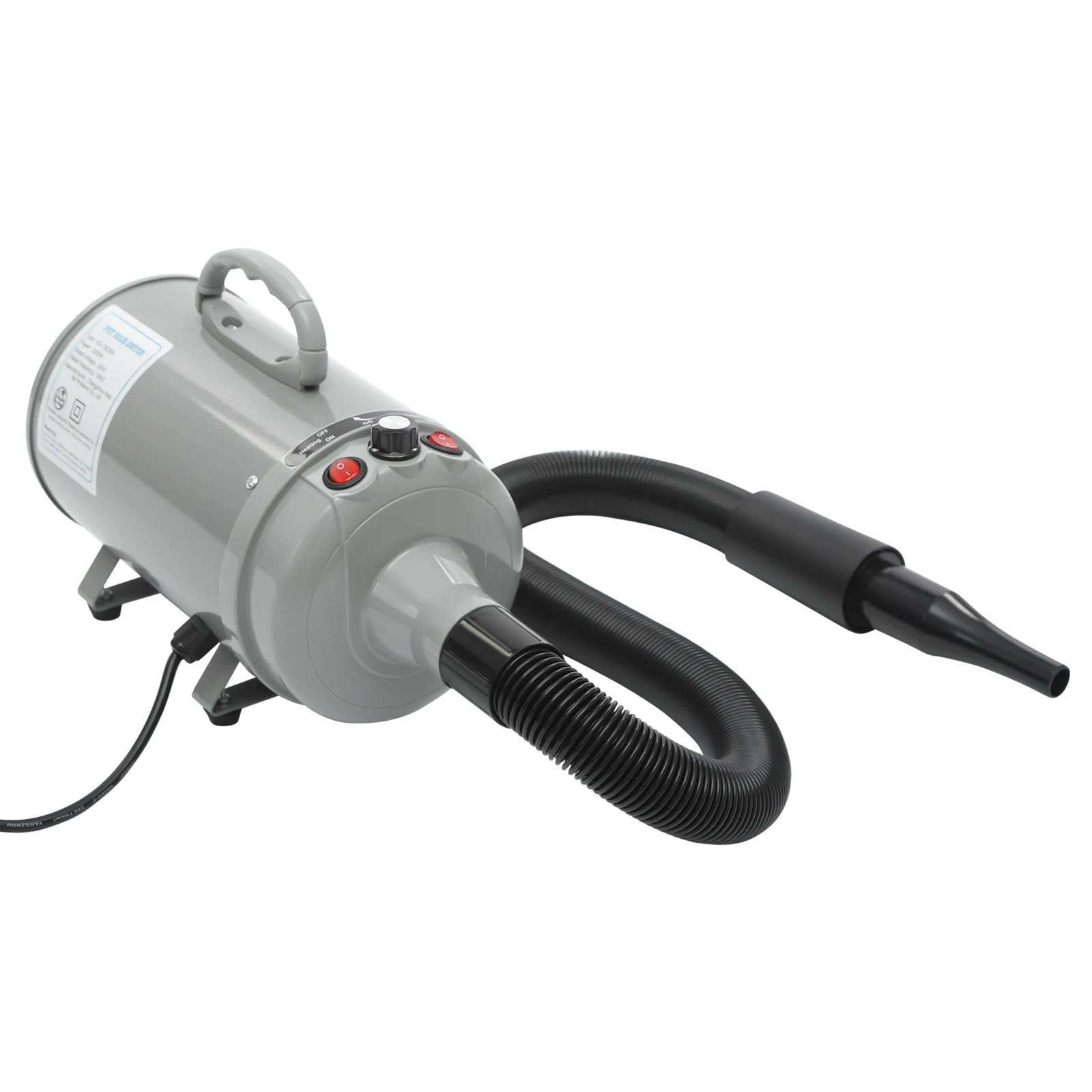 2200W Pet Hair Dryer Adjustable Design Wind Speed Electric Dog Cat Hair Dryer Pet Drying Machine with 4 Nozzles