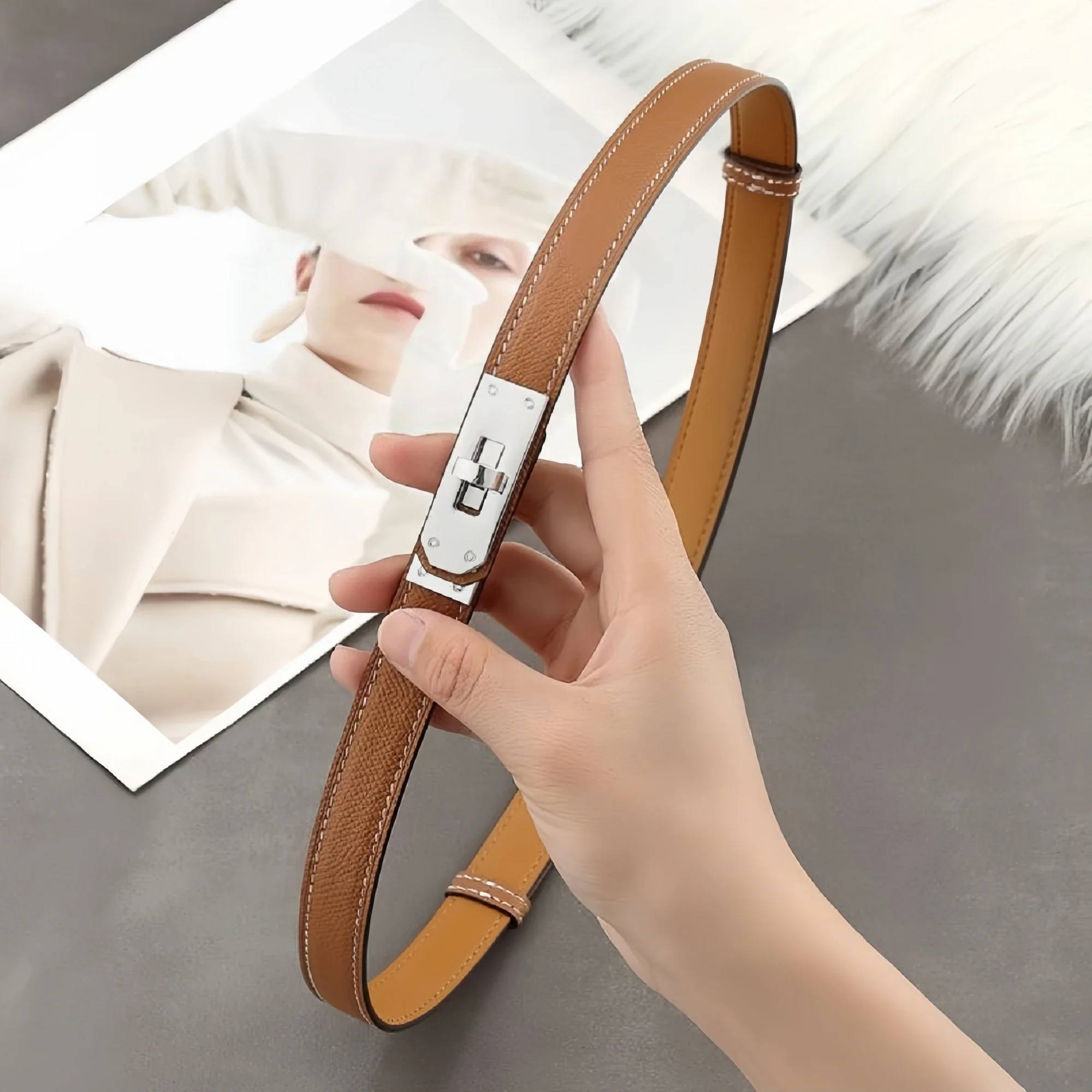 

Width 1.8cm Women Belts Brand Designer Luxury Belt for Women High Quality Cowhide Leather Female Belt 2024 New