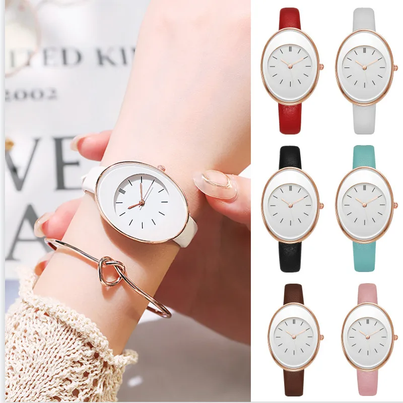 

Women Watches Luxury Simple Retro Oval Dial Silicone Strap Quartz Wrist Watch