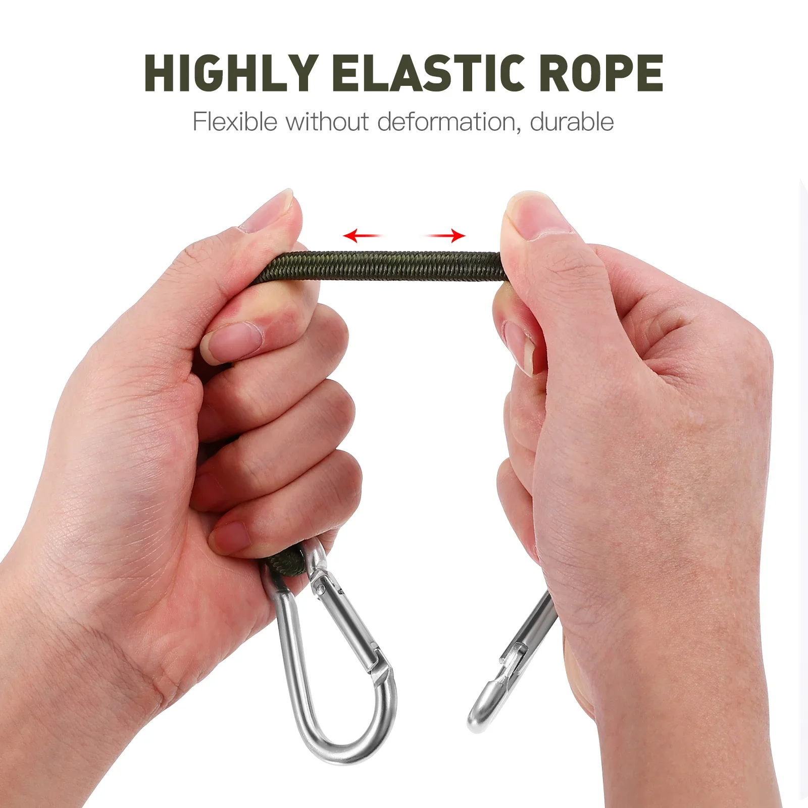 4PCS Bungee Cord Straps Carabiner Clip Lashing Luggage Tie Elastic Strap Outdoor Duty Heavy Down Ratchet Bike Cargo Rack bungee cords