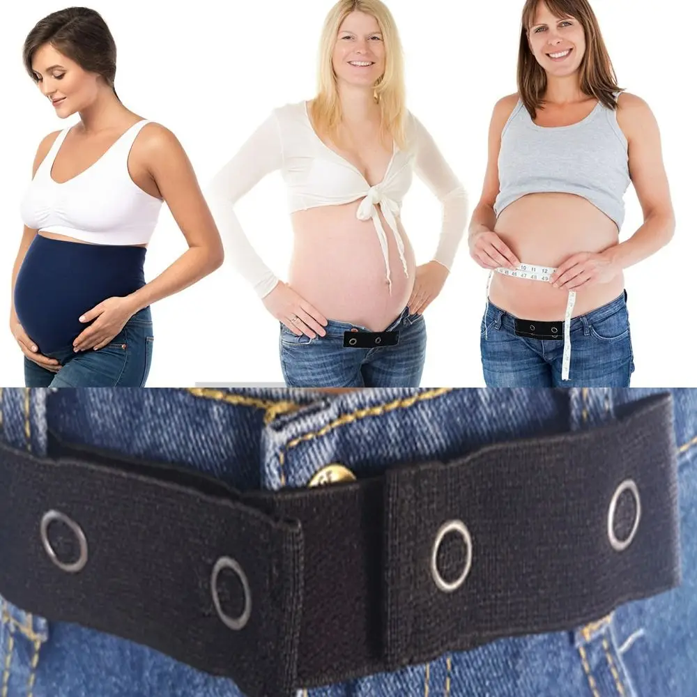 Estensori Per Vita Pantaloni 8 Pezzi - Elastico Con Bottone Regolabile 3 Posizioni, Per Jeans, Gonne, Abbigliamento Premaman (4 Neri + 4 Blu)