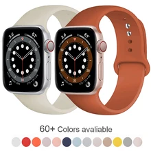 

Soft Silicone Band for Apple Watch Series 7 6 5 4 3 2 1 38MM 42MM Rubber Watchband Strap for iWatch 7 SE 6/5 40MM 44MM 41MM 45MM