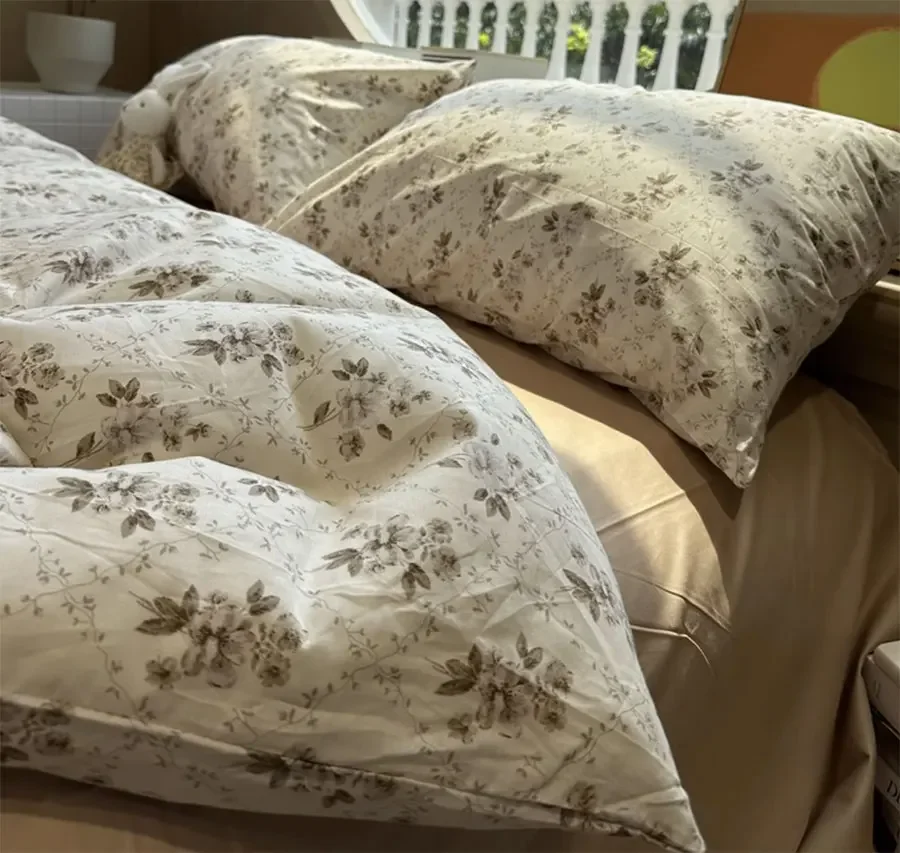 

European romantic pastoral bedding set,twin full queen king vintage flower cotton home textile bed sheet pillow case quilt cover