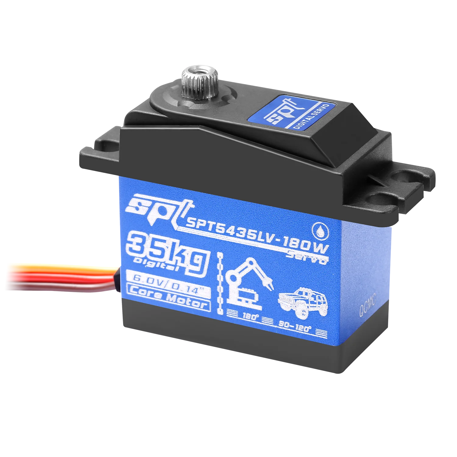 SPT 25 kg 35 kg großes Drehmoment 180 ° Metallgetriebe Digital Servo Wasserdichter Motor 25T Arm für RC Crawler Auto SCX10 TRX4 Drift Roboter Teil – Detail 25