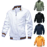 New Casual Sporty Men's Jacket Pure Color Spring Autumn Outerwear Regular Length Casual Style Male Model Clothing