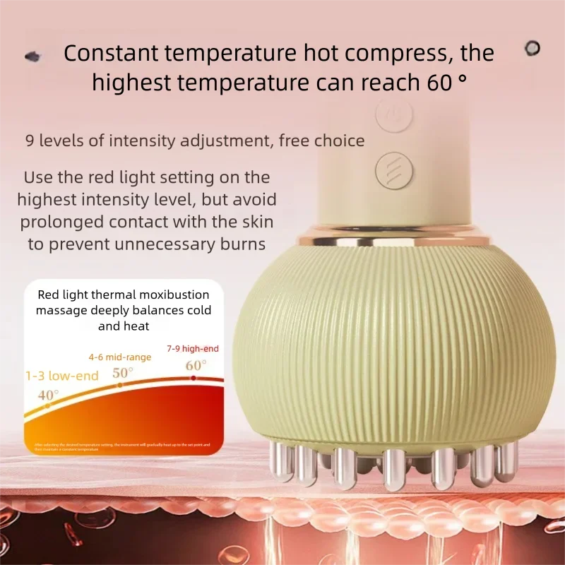 Electric Guasha Body Massager Shaping Heating Scraping Brush Drainage Machine Fat Burner Vibrating Red Light Meridians Massager