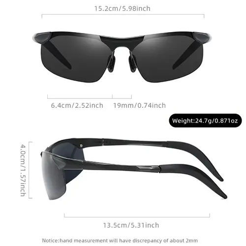 Classic Semi-frame Sports Polarized Sunglasses Men Women High Qulity Metal Sun Glasses Vintage Driving Goggles Shades UV400 - Image 4