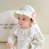 Lace Ruffle Baby Bucket Flower Princess Girl Sunscreen Fisherman Cap Summer Thin Cotton Newborn UV Protection Sun Hat 3-18M 모자 2
